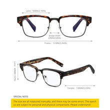 Load image into Gallery viewer, SHEEN KELLY Retro Square Semi-Rimless Sunglasses for Men Women Browline Black Shades Glasses Vintage Black UV400 Lens_964
