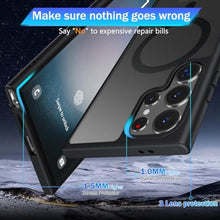 Load image into Gallery viewer, sheheme Strong Magnetic for Samsung Galaxy S24 Ultra Case, [Compatible with MagSafe] [Military-Grade Protection] Shockproof Translucent Matte for S24 Ultra Case 6.8",Black Titanium_711
