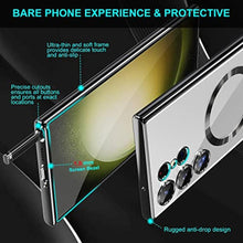 Load image into Gallery viewer, sheheme Titanium Clear for Samsung Galaxy S24 Ultra MagSafe Case with Camera Lens Protector,Magnetic Case for S24 Ultra,Full Protection Plating Anti-Scratch Slim Thin Case Cover,Black Titanium_1266
