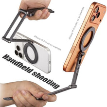Load image into Gallery viewer, SHINEWEE Ultra-Compact Magnetic Tripod Stand: Aluminum Phone Mount for iPhone 17/16/15/14/13/12 Pro Max, Adjustable Cellphone Holder with 1/4 Screw &amp; Travel Hook (Grey)_800

