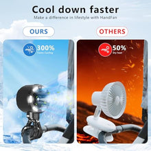 Load image into Gallery viewer, Shirble Baby Stroller Misting Fan, 6000mAh Rechargeable Clip-On Fan, 3 Speeds &amp; 2 Spray Modes, 14H Cooling, Leak-Proof 100ML Tank, Night Light &amp; Timer, BPA-Free for Strollers, Cribs &amp; Travel Black_930
