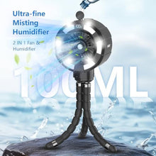 Load image into Gallery viewer, Shirble Baby Stroller Misting Fan, 6000mAh Rechargeable Clip-On Fan, 3 Speeds &amp; 2 Spray Modes, 14H Cooling, Leak-Proof 100ML Tank, Night Light &amp; Timer, BPA-Free for Strollers, Cribs &amp; Travel Black_931
