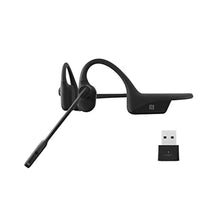 Load image into Gallery viewer, Shokz (AfterShokz)OpenComm UC Bone Conduction Bluetooth Stereo Computer Headset with Loop100 USB-A Adapter-Wireless PC Headphones Noise-Canceling Boom Microphone for Home Office Use,with Bookmark, Black_1
