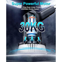 Load image into Gallery viewer, Shower Scrubber with Long Handle for Cleaning Bathroom, Electric Spin Scrubber Cleaning Brush with IPX7 Waterproof &amp; 2Speed, 3Brush Heads, Bathroom Cleaning Supplies for Shower Tub Tile Toilet, Black_3751
