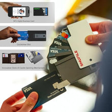 Load image into Gallery viewer, Shuffle Minimalist Wallet for Men, Smart RFID Wallet for Men with RFID Blocking, Aluminum, Digital Business Card, Metal RFID Card Holder, Men's Gift for Deck-of-Cards Open Money Clip(Neon Black)_1169
