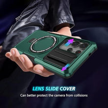 Load image into Gallery viewer, ShukZinfeo Compatible for Samsung Galaxy S25 Ultra Case [Webcam Cover Slide Protective] [with Magnetic Metal Ring Stand] Anti-Scratch Heavy Duty Armor Shockproof Millitary-Grade 2025 Green_992
