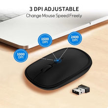 Load image into Gallery viewer, SHUNJINRUN 2.4G Slim Silent Mini Wireless Travel Mouse Black, MBlack_6171
