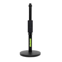 Load image into Gallery viewer, Shure by Gator Round Base Desktop Mic Stand with Standard Height-Adjustable Twist Clutch and 6" Base; (SH-DESKTOP1), Black_1
