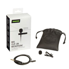 Load image into Gallery viewer, Shure MVL Lavalier Microphone for iPhone &amp; Tablet - External Clip On Mini Lapel Mic for Video Recording &amp; Vlogging with 3.5mm Connector, Windscreen, Mount &amp; Carrying Pouch, Black_630
