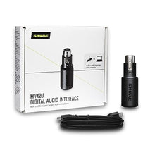 Load image into Gallery viewer, Shure MVX2U XLR-to-USB Digital Audio Interface, Headphone Jack, 60dB Gain, Zero-Latency Monitoring, 48V Phantom Power, ShurePlus App, USB-C Cable, Black_8383
