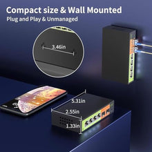 Load image into Gallery viewer, SICSOLINK 6 Port 2.5G SFP Ethernet Switch, 2x10G SFP+ Slots, 4x2.5G RJ45, Black_279
