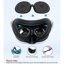 Load image into Gallery viewer, Silicone Cover Set Compatible with Meta Oculus/Quest 3, VR Accessories Protective Cover Includes Controller Grips, Front Shell Headset Cover and Face Cover, Not Fit Quest 3S (Black)_8377
