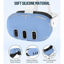 Load image into Gallery viewer, Silicone Cover Set Compatible with Meta Oculus/Quest 3, VR Accessories Protective Cover Includes Controller Grips, Front Shell Headset Cover and Face Cover, Not Fit Quest 3S(Haze Blue), HazeBlue_7370

