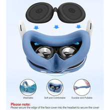 Load image into Gallery viewer, Silicone Cover Set Compatible with Meta Oculus/Quest 3, VR Accessories Protective Cover Includes Controller Grips, Front Shell Headset Cover and Face Cover, Not Fit Quest 3S(Haze Blue), HazeBlue_7373
