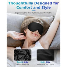 Load image into Gallery viewer, Silk Cordless Heated Eye Mask, Washable Heat Eye Compress for Dry Eye Electric Eye Heating Pad Warm Eye Mask for Eye Fatigue Stye Sinus Blepharitis MGD Gifts for Men Women, Black_945
