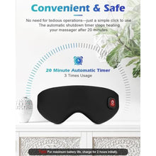 Load image into Gallery viewer, Silk Cordless Heated Eye Mask, Washable Heat Eye Compress for Dry Eye Electric Eye Heating Pad Warm Eye Mask for Eye Fatigue Stye Sinus Blepharitis MGD Gifts for Men Women, Black_946
