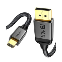 Load image into Gallery viewer, Silkland 16K Mini DisplayPort to DisplayPort 2.1 Cable, [16K@60Hz, 8K@120Hz, 4K@240Hz] 80Gbps Bi-Directional, HDR, G-Sync, Mini DP [Thunderbolt 2] for Gaming Laptop, MacBook, Monitor,6.6FT, DarkGrey_1
