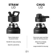 Load image into Gallery viewer, Simple Modern Water Bottle with Straw and Chug Lid Vacuum Insulated Stainless Steel Metal Thermos Bottles | Reusable Leak Proof BPA-Free Flask for Sports | Summit Collection | 32oz, Almond Birch, AlmondBirch_8252

