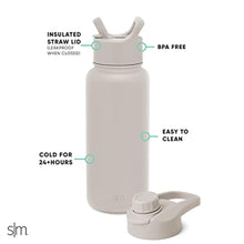Load image into Gallery viewer, Simple Modern Water Bottle with Straw and Chug Lid Vacuum Insulated Stainless Steel Metal Thermos Bottles | Reusable Leak Proof BPA-Free Flask for Sports | Summit Collection | 32oz, Almond Birch, AlmondBirch_8253

