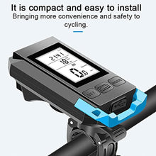 Load image into Gallery viewer, SIUKE USB Rechargeable Waterproof Bike Speedometer Multifunctional Bike Cycling Speedmeter Wireless Bicycle Speed Meter with Light and Horn USB Rechargeable Waterproof Bike Speedometer Full Screen, Black_2506
