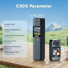 Load image into Gallery viewer, SJCAM C300 4K Travel Body Camera,64GB POV Camera &amp; Handheld Detachable Design, Vlogs for Content Creators YouTube Streaming,7Hour Power,Stabilization,Waterproof,Black_1946

