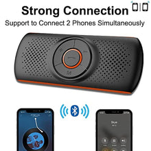 Load image into Gallery viewer, Skybess Bluetooth Car Speaker for Cellphone, Portable Bluetooth 5.3 Handsfree Speakerphone Wireless Music Player Car Kit with Visor Clip, Supports Siri &amp; Google Assistant | TF Card Play, BlackOrange_349
