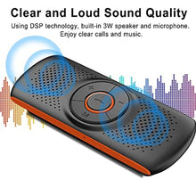 Load image into Gallery viewer, Skybess Bluetooth Car Speaker for Cellphone, Portable Bluetooth 5.3 Handsfree Speakerphone Wireless Music Player Car Kit with Visor Clip, Supports Siri &amp; Google Assistant | TF Card Play, BlackOrange_350
