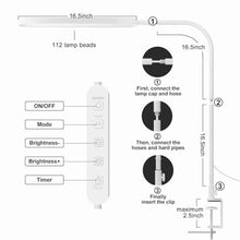 Load image into Gallery viewer, SKYLEO Led Desk Lamp - 33.5" Desk Light - Flexible Gooseneck - 5 Color Modes X 11 Brightness Levels - 1300LM - Timmer &amp; Memory Function - 12W Clip on Light - White_6107

