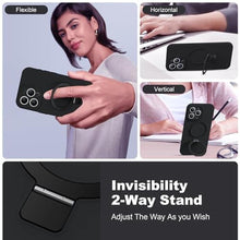 Load image into Gallery viewer, SKYLMW Designed for iPhone 15 Pro Case with Magnetic Invisible Stand Compatible with Mag-Safe Military Drop Tested Shockproof Silicone Phone Cases for Women Men 6.1'', Black_1745
