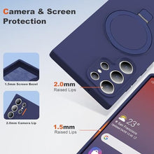Load image into Gallery viewer, SKYLMW for Samsung Galaxy S23 Ultra Case with Magnetic Invisible Stand [Compatible with MagSafe] Military Drop Tested [Full Camera Protection] Silicone S23 Ultra Case for Women Men 6.8'', Dark Blue_3057

