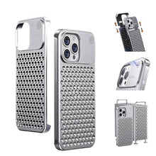 Load image into Gallery viewer, SLAKOP Compatible with iPhone 15 Pro/Pro Max Metal Case [Aviation Aluminum Alloy] Ultra-Thin Frameless Slim Lightweight Heat Dissipation Cooling Camera Cover Protective Cases (Silver,Pro Max)_1
