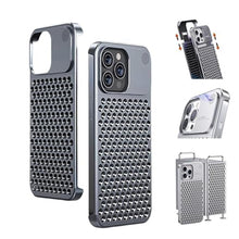 Load image into Gallery viewer, SLAKOP Compatible with iPhone 15 Pro/Pro Max Metal Case [Aviation Aluminum Alloy] Ultra-Thin Frameless Slim Lightweight Heat Dissipation Cooling Camera Cover Protective Cases (Dark Gray,Pro Max), DarkGray_1
