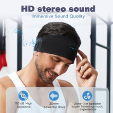 Load image into Gallery viewer, Sleep Headphones Bluetooth Headband for Side Sleeper, 17 Hours Playtime, Wireless Headband Headphones with HD Stereo Speakers for Workout,Running,Yoga, Ideal Gifts for Men, Women, Teens, Black, ModalBlack_437
