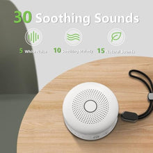 Load image into Gallery viewer, Sleepbox Portable White Noise Machine 30 Soothing Sounds Rechargeable Battery Small for Travel 32 Volume Control Noise Canceling Sleep Machine Sound Therapy for Baby Kids Adults (White)_1238
