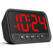 Load image into Gallery viewer, Small LED Digital Clock for Bedroom, Loud Alarm Clock for Heavy Sleepers Adults, Teens | Plug-In Electric Desk Clock | Simple Bedside Nightstand Clock with Adjustable Volume/Brightness/Snooze Red_1
