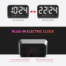 Load image into Gallery viewer, Small LED Digital Clock for Bedroom, Loud Alarm Clock for Heavy Sleepers Adults, Teens | Plug-In Electric Desk Clock | Simple Bedside Nightstand Clock with Adjustable Volume/Brightness/Snooze White_5881
