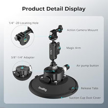 Load image into Gallery viewer, SMALLRIG 6" Suction Cup Mount with Ball Head Magic Arm, Camera Mount for DJI Osmo Action 6/5 Pro/4, for Insta360 x5, for Gopro 13/12, on Car Windshield or Window, Compatible with Action Cameras-5856B, Black_35
