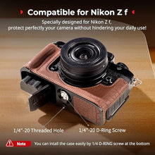 Load image into Gallery viewer, SMALLRIG Camera Case Kit for Nikon Z f, Vintage PU Leather Camera Case Kit, with Enhanced Grip, Scratch-resistant Microfiber Lining, Aluminum Alloy Frame,Shoulder Strap, Brown - 5096_547
