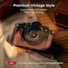 Load image into Gallery viewer, SMALLRIG Camera Case Kit for Nikon Z f, Vintage PU Leather Camera Case Kit, with Enhanced Grip, Scratch-resistant Microfiber Lining, Aluminum Alloy Frame,Shoulder Strap, Brown - 5096_548
