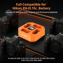 Load image into Gallery viewer, SmallRig EN-EL15c 4-Slot Battery Charger for Nikon, 3H PD45W Fast Charging, Orange_89
