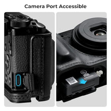 Load image into Gallery viewer, SMALLRIG GR IV/GR III Series Genuine Leather Case Kit, Camera Case for RICOH GR IV/GR IV HDF/GR IV Monochrome/GR III/GR IIIx, Vintage Half-Body Shell, Wrist Strap, Black_766
