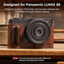 Load image into Gallery viewer, SMALLRIG Half Leather Case for Panasonic LUMIX S9 - Vintage Style Camera Case with Aluminum Frame and Wooden Grip - 1/4"-20 Threaded Hole, Black_62
