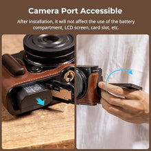 Load image into Gallery viewer, SMALLRIG Half Leather Case for Panasonic LUMIX S9 - Vintage Style Camera Case with Aluminum Frame and Wooden Grip - 1/4"-20 Threaded Hole, Black_65
