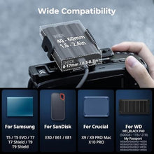 Load image into Gallery viewer, SMALLRIG Phone Mount Bracket SSD Holder for MagSafe, for Samsung T5 T7 SSD, for SanDisk SSD, for iPhone 17/16/15/14/13/12, Universal SSD Drive Holder for Camera Cage, 1.6-2.4in Wide Clamping - 5397, Silver_3675
