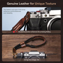 Load image into Gallery viewer, SMALLRIG X-T5 Half Case with Wrist Strap and Shutter Button, Retro Style Leather Camera Case with Aluminum Baseplate, X-T5 Camera Case Cover for FUJIFILM X-T5-3927, Brown_316
