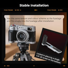 Load image into Gallery viewer, SmallRig X100VI / X100V Handgrip L-Shape Grip with Quick Release Plate for Arca, Lightweight Silicone Side Handle, Shutter Button and Hot Shoe Cover for FUJIFILM X100VI / X100V Cameras (Silver) - 4555_3945
