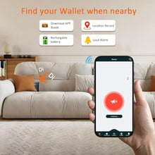 Load image into Gallery viewer, SMART CC Men Wallet with Tracker Work with iOS&amp;Android, Wallet Tracker with large capacity Genuine Leather Wallet, Fathers Day Gift, black_2
