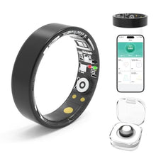Load image into Gallery viewer, Smart Rings for Women Men,Fitness Tracker Ring,Heart Rate,Blood Oxygen,Blood Pressure,Step Tracker,Sleep Monitoring,No Subscription Fee,IP68 Waterproof Smart Ring for iphone&amp;Android(Black 12)_1
