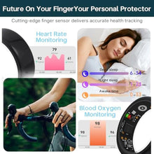 Load image into Gallery viewer, Smart Rings for Women Men,Fitness Tracker Ring,Heart Rate,Blood Oxygen,Blood Pressure,Step Tracker,Sleep Monitoring,No Subscription Fee,IP68 Waterproof Smart Ring for iphone&amp;Android(Black 12)_97
