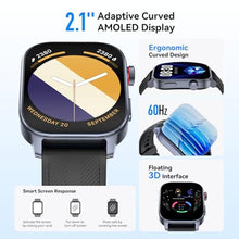 Load image into Gallery viewer, Smart Watch (Answer/Make Call), 2.1" Curved AMOLED Screen Smartwatch for Men Women, Activity Trackers with 150+ Sport Modes/Heart Rate/Sleep/SpO2 Monitor,5ATM Waterproof, Android and iOS Compatible, Black_873
